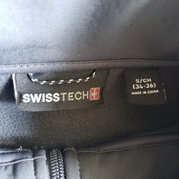 Swiss Tech Zip Up Bomber Jacket Mens S Gray Black Lined Long Sleeve Pockets - Picture 3 of 5